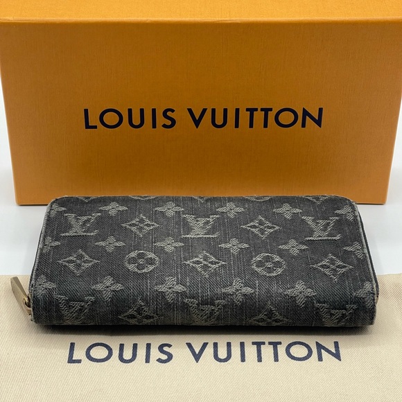 Louis Vuitton Denim Blue Jean Monogram Long Round Zippy Wallet Clutch Rare LV - Picture 15 of 15